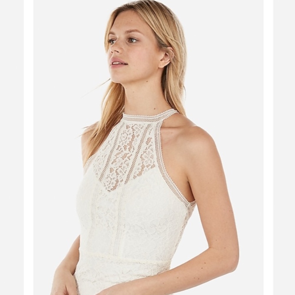 High Neck Lace Sheath Dress NWT